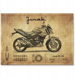 SteelPoster Fém poszter Junak Rs 125 Tábla 30 x 42 cm +ajándék (plakat dekoracyjny, metalowa tablica, szyld)