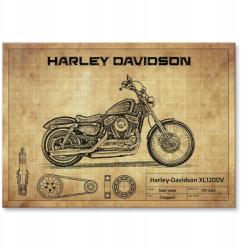 SteelPoster Fém poszter Harley-Davidson XL1200V Tábla Tepsi 22 x 31 cm +ajándék (plakat dekoracyjny, metalowa tablica, szyld)