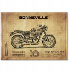 SteelPoster Fém poszter Triumph Bonneville T120 Tábla Tepsi 42 x 59, 4 cm +ajándék (plakat dekoracyjny, metalowa tablica, szyld)