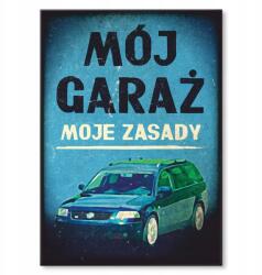 SteelPoster Fém poszter Az én garázsom Passat Tábla Tepsi 30 x 42 cm +ajándék (plakat dekoracyjny, metalowa tablica, szyld)