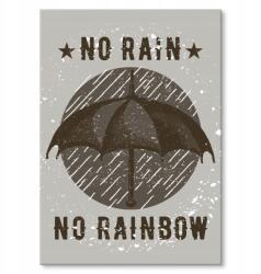 SteelPoster Fém poszter No rain, no rainbow Tábla Tepsi 42 x 59, 4 cm +ajándék (plakat dekoracyjny, metalowa tablica, szyld)