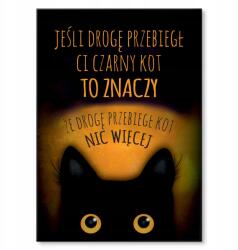 SteelPoster Fém poszter Fekete macska Tábla Tepsi 22 x 31 cm +ajándék (plakat dekoracyjny, metalowa tablica, szyld)