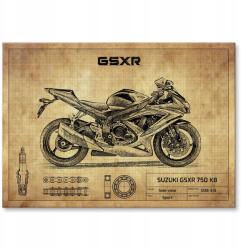 SteelPoster Fém poszter Suzuki Gsxr 750 K8 Tábla 30 x 42 cm +ajándék (plakat dekoracyjny, metalowa tablica, szyld)