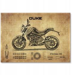 SteelPoster Fém poszter Ktm Duke 125 Tábla Tepsi 22 x 31 cm +ajándék (plakat dekoracyjny, metalowa tablica, szyld)