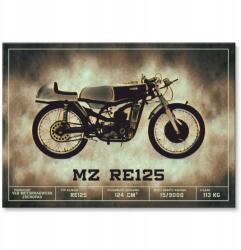 SteelPoster Fém poszter Mz RE125 klasszikus Tábla lemez 42 x 59, 4 cm +ajándék (plakat dekoracyjny, metalowa tablica, szyld)