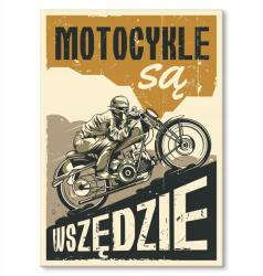 SteelPoster Fém poszter motorkerékpárok mindenhol Tábla Tepsi 22 x 31 cm +ajándék (plakat dekoracyjny, metalowa tablica, szyld)