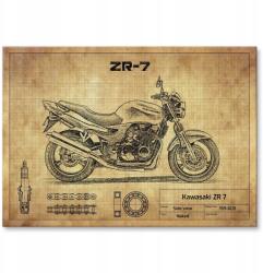 SteelPoster Fém poszter Kawasaki Zr 7 Tábla Tepsi 22 x 31 cm +ajándék (plakat dekoracyjny, metalowa tablica, szyld)