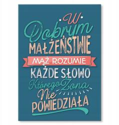 SteelPoster Fém poszter Jó házasság Tábla 30 x 42 cm +ajándék (plakat dekoracyjny, metalowa tablica, szyld)