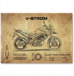 SteelPoster Fém poszter Suzuki V-Strom DL650 2015 Tábla lemez 22 x 31 cm +ajándék (plakat dekoracyjny, metalowa tablica, szyld)
