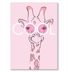 SteelPoster Fém poszter Cool giraffe Tábla 30 x 42 cm +ajándék (plakat dekoracyjny, metalowa tablica, szyld)