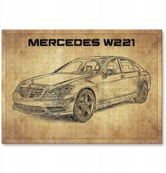 SteelPoster Fém poszter mercedes w221 front Tábla 30 x 42 cm +ajándék (plakat dekoracyjny, metalowa tablica, szyld)