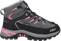 CMP Детски туристически обувки CMP Kid's Rigel 2.0 Mid WP Trekking Shoes 3Q19364 Walking boots - Grey / Acquarius / Pink Fluo - размер 33 (EU) (702-5713-0116)
