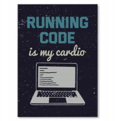 SteelPoster Fém poszter running code Tábla Tepsi 22 x 31 cm +ajándék (plakat dekoracyjny, metalowa tablica, szyld)