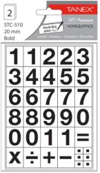 Tanex Etichete cu cifre 0-9, 20x30 mm, bold, 42 buc. /set, Tanex (TX-STC518)