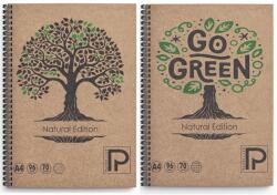 Paperland Caiet A4 cu spira, 96 file, hartie 70 g/mp, coperta kraft, Paperland Go Green (24800053)