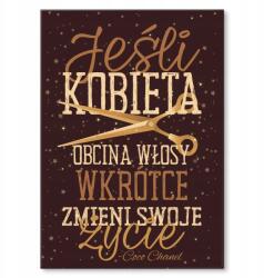 SteelPoster Fém poszter Ha egy nő levágja a haját Tábla 30 x 42 cm +ajándék (plakat dekoracyjny, metalowa tablica, szyld)