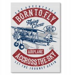 SteelPoster Fém poszter Born to fly Tábla Tepsi 22 x 31 cm +ajándék (plakat dekoracyjny, metalowa tablica, szyld)