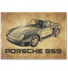 SteelPoster Fém poszter Porsche 959 Tábla Tepsi 42 x 59, 4 cm +ajándék (plakat dekoracyjny, metalowa tablica, szyld)