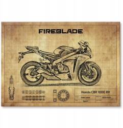 SteelPoster Fém poszter Honda Cbr 1000 Rr SC59 Tábla lemez 42 x 59, 4 cm +ajándék (plakat dekoracyjny, metalowa tablica, szyld)