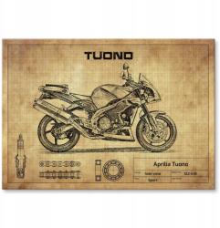 SteelPoster Fém poszter Aprilia Tuono Tábla Tepsi 42 x 59, 4 cm +ajándék (plakat dekoracyjny, metalowa tablica, szyld)