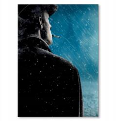 SteelPoster Fém poszter Férfi az esőben Tábla Tepsi 22 x 31 cm +ajándék (plakat dekoracyjny, metalowa tablica, szyld)