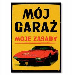SteelPoster Fém poszter Az én garázsom Firebird Tábla Tepsi 22 x 31 cm +ajándék (plakat dekoracyjny, metalowa tablica, szyld)