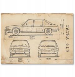 SteelPoster Fém poszter Tatra 613 Autó-Motor Patent Retro 42 x 59, 4 (plakat dekoracyjny, metalowa tablica, szyld)