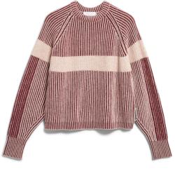 ARMEDANGELS Дамски пуловер ARMEDANGELS Women's Rib Artwork Knit Sweater Jumper - Velvet Red / Oatmilk / Honey Melange (117-4047-0113)