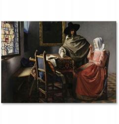 SteelPoster Fém poszter Glass of wine Vermeer Tábla Tepsi 22 x 31 cm +ajándék (plakat dekoracyjny, metalowa tablica, szyld)
