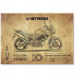 SteelPoster Fém poszter Suzuki V-Strom DL 650 2011 Tábla 22 x 31 cm +ajándék (plakat dekoracyjny, metalowa tablica, szyld)