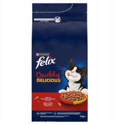 FELIX Purina Felix Doubly Delicious 2kg Száraz Macskaeledel Marha Csirke