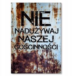 SteelPoster Fém poszter Visszaélés a vendéglátással Tábla 30 x 42 cm +ajándék (plakat dekoracyjny, metalowa tablica, szyld)