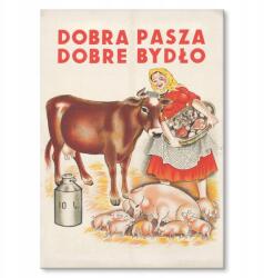 SteelPoster Fém poszter Jó takarmány jó marha Tábla Tepsi 22 x 31 cm +ajándék (plakat dekoracyjny, metalowa tablica, szyld)