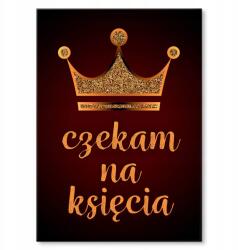 SteelPoster Fém poszter Várom a herceget Tábla 30 x 42 cm +ajándék (plakat dekoracyjny, metalowa tablica, szyld)