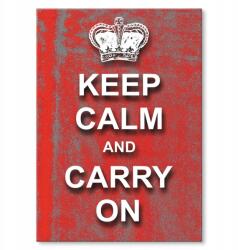SteelPoster Fém poszter Keep calm red Tábla 30 x 42 cm +ajándék (plakat dekoracyjny, metalowa tablica, szyld)