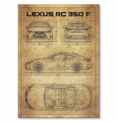 SteelPoster Fém poszter Lexus RC350F tech Tábla Tepsi 22 x 31 cm +ajándék (plakat dekoracyjny, metalowa tablica, szyld)