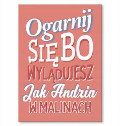 SteelPoster Andzia fém poszter málnás Tábla Tepsi 22 x 31 cm +ajándék (plakat dekoracyjny, metalowa tablica, szyld)
