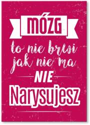 SteelPoster Fém poszter Az agy nem szemöldök Tábla Tepsi 22 x 31 cm +ajándék (plakat dekoracyjny, metalowa tablica, szyld)