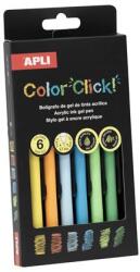 APLI Zseléstoll, akril tintával, 0, 7 mm, nyomógombos, APLI "Color Click", őszi színek, 6 különböző szín (LCA20644) - officesprint