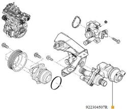 Original Renault Termostat, lichid racire ORIGINAL RENAULT 922304507R (922304507R)