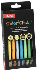 APLI Zseléstoll, akril tintával, 0, 7 mm, nyomógombos, APLI "Color Click", őszi színek, 6 különböző szín (COLCA20644)