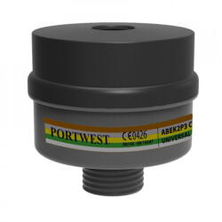 Portwest P976 - ABEK2P3 kombinált szűrő univerzális csatlakozással, 4 db/csomag (P976BKR)
