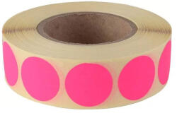  Etikett címke, 20mm, körcímke tekercses, 1000 címke/tekercs fluo pink - suplix