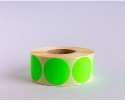  Etikett címke, 38mm, körcímke tekercses, 1000 címke/tekercs fluo zöld - azellato
