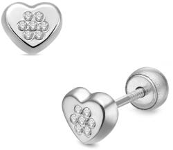 Lisa Jewelry for Kids ragyogó szív gyerek fülbevaló gömb zárral (JTAG-0697-18) - lisajewelryforkids