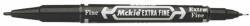 Zebra Alkoholos marker, 0, 5/1, 0 mm, kétvégű, ZEBRA ˝Mckie Extra Fine˝, fekete
