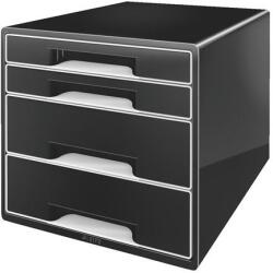 Leitz Irattároló, műanyag, 4 fiókos, LEITZ ˝Cube˝, fekete