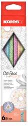 Kores Grafitceruza készlet, radírral, HB, háromszögletű, KORES ˝Grafitos Style Pastel˝