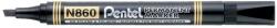 Pentel Alkoholos marker, 0, 6-4, 5 mm, vágott, PENTEL ˝N860˝, fekete