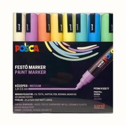 uni Dekormarker készlet, 1, 8-2, 5 mm, UNI ˝Posca PC-5M˝, 8 különböző pasztell szín